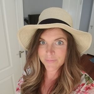 Straw fedora with black band